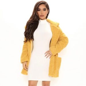 Mustard yellow Sherpa jacket